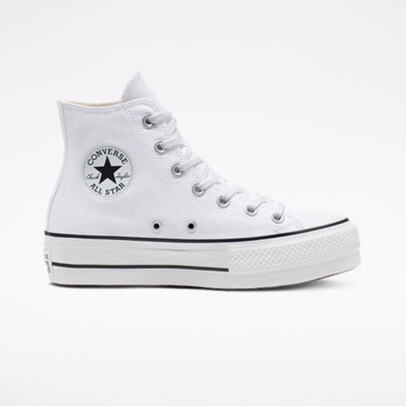 SOLD NEW Converse Platform Canvas Chuck Taylor All Star White + Black - Picture 3 of 6